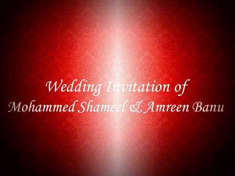 Wedding invitation of Shameel weds Amreen