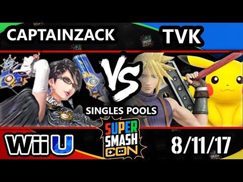 Smash Con 2017 Smash 4 - P1 | Captain Zack (Bayonetta) Vs TVK (Cloud, Pikachu) Wii U Pools