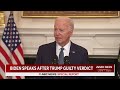 Biden on Trump remarks following guilty verdict: Irresponsible to claim justice system is rigged - Video