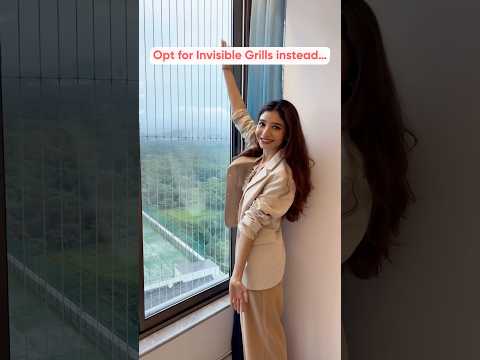 Say Goodbye to Jail-Like Grills, Hello to Invisible Grills! 🏡✨ #BalconyMakeover #homeinteriors