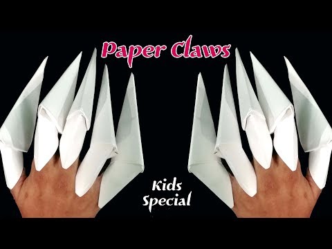 How to make: Origami Claws : Paper Claws ||  Paper Fingers -Kids Special