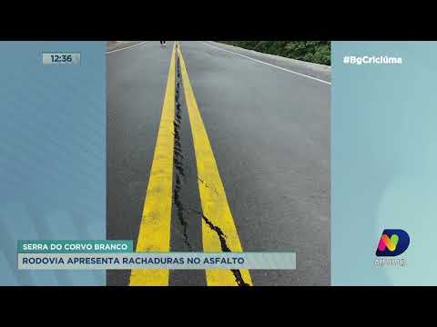 Rodovia que dá acesso à Serra do Corvo Branco apresenta rachaduras no asfalto