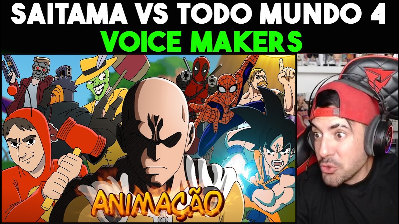 SAITAMA VS TODO MUNDO 4 - A BATALHA FINAL - Voice Makers React Fred Animes