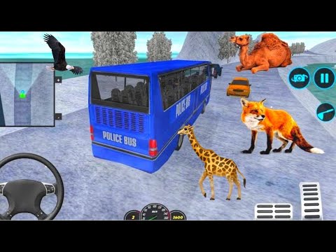 US Police Bus Mountain Bus Driving Simulator - Offroad Coach Bus Driver - Android#2