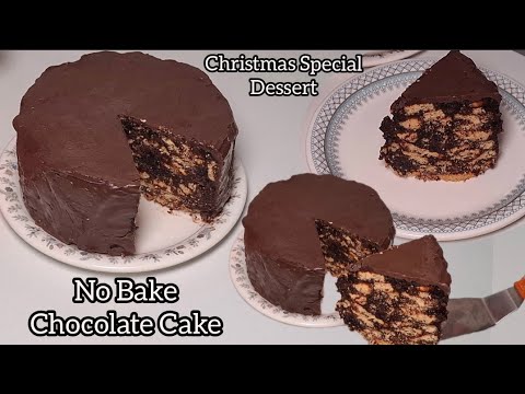 Best No Bake Chocolate Cake | No Cream No Oven, Eggs Super Easy Chocolate Cake | Christmas Special