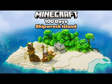 I Spent 100 Days on a Cozy Shipwreck Island in Minecraft