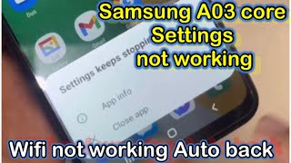 How to samsung A03 core Settings not working#mobilerepairvlog#hardreset