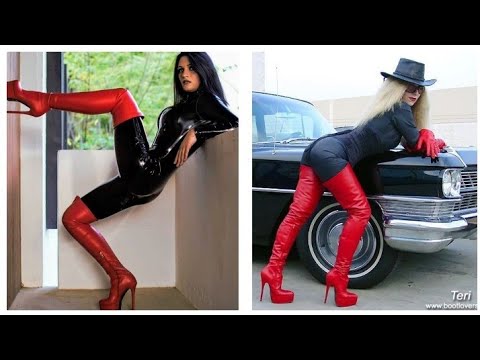 🆕 & Amazing designs of#leather high heel #thigh high boots of #2022 for girls