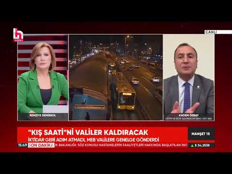 Genel Başkanımız Kadem Özbay,  Halk Tv`de yayınlanan Manşet 15 programında gazeteci Remziye Demirkol`un canlı yayın konuğu oldu ve MEB`in Valiliklere gönderdiği Kış Saati genelgesi ile ilgili açıklamalarda bulundu. 18/10/2024 | EĞİTİM İŞ