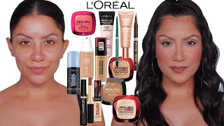 FULL FACE OF NEW L'OREAL MAKEUP & FAVORITES (one brand)+ALL DAY WEAR TEST*oily skin*| MagdalineJanet