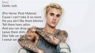 Deja Vu- Post Malone ft. Justin Bieber (Lyric Video)