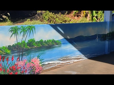 Pintura paisagem mural quatro pontes Paraná