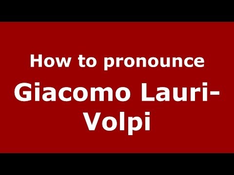 How to pronounce Giacomo Lauri-Volpi (Italian/Italy) - PronounceNames.com