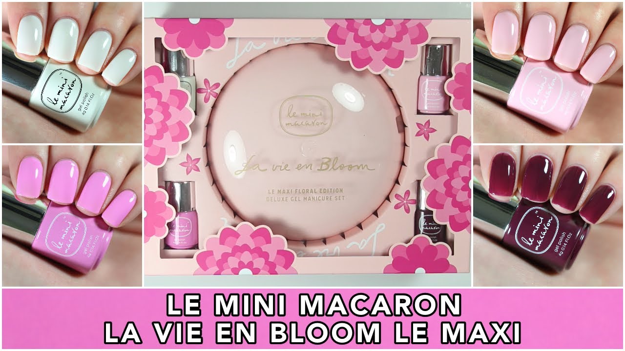 At Home Gel Manicure with Le Mini Macaron La Vie en Bloom Le Maxi Set || caramellogram