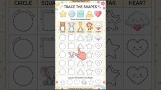 Easy Shape Tracing For Kids! 🎨 Preschool Learning #shorts