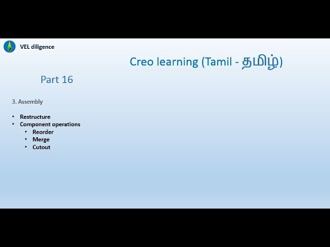 Creo part 16 (Tamil) Restructure, Component operations