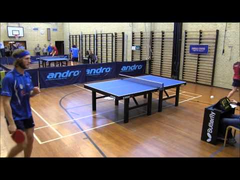 Daniel Christensen, B75 (blue shirt) vs Sabine Borre Larsen, Hvidovre (red shirt)