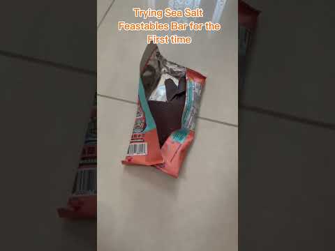 Trying Sea Salt Feastables for the first time! #feastables #mrbeast #chocolate #asmr #seasalt #food