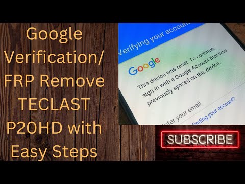 How To Remove Google Verification #FRP Remove TECLAST P20HD Tablet With Easy Steps