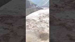 42000 cusecs muddy water discharge into river by radial gate:Spillway no. 02