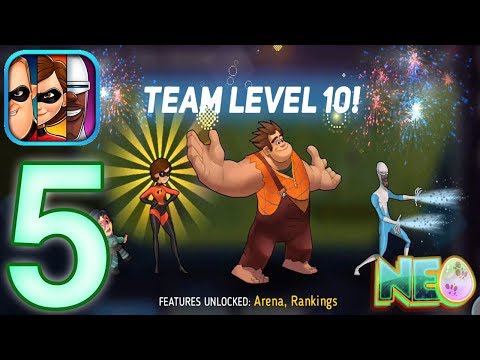 Disney Heroes: Battle Mode Gameplay Walkthrough Part 5 - Team Level 10! (iOS, Android)