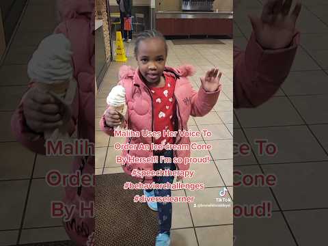 Maliha Speech Rockstar  Got Her Favorite Treat! #Maliha #icecream #speechtherapy  #diverselearner
