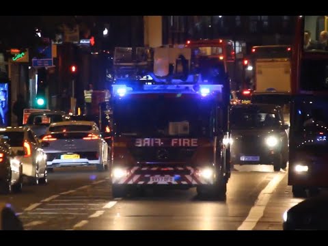 London Fire Brigade responding + On Scene of High Rise smoke issuing