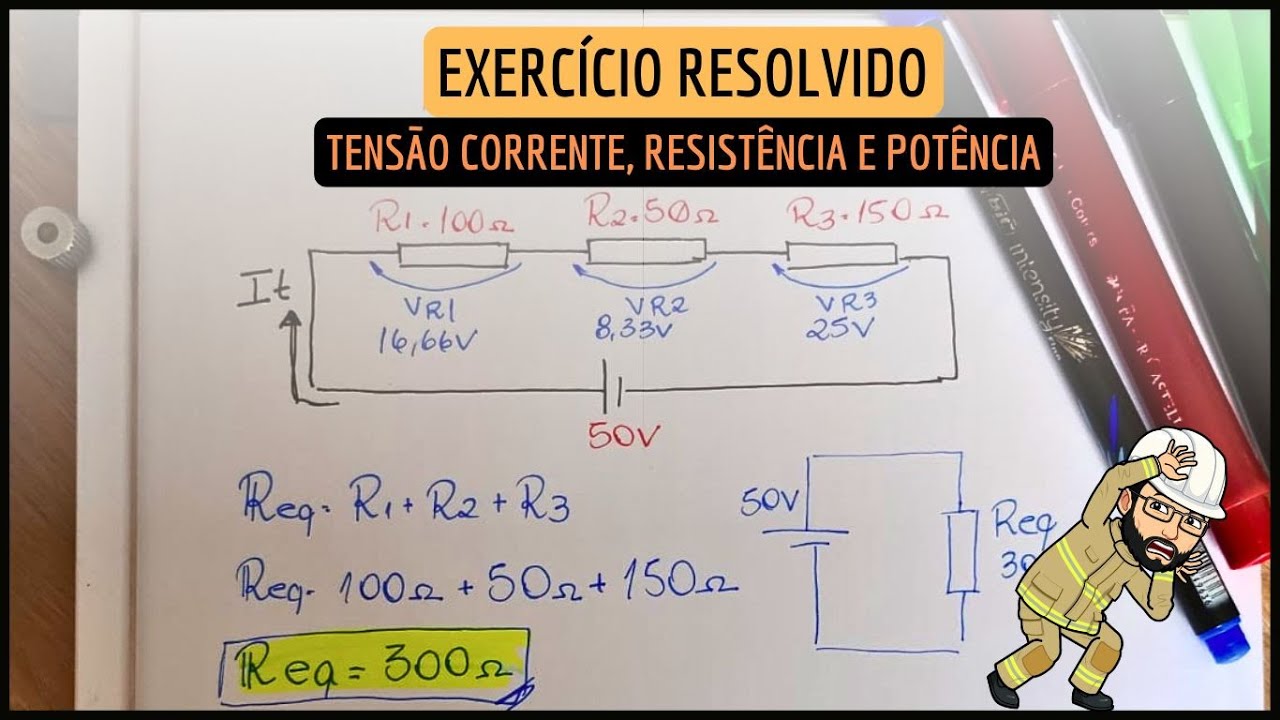 Aula de resolução de exercícios com associação de resistores