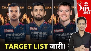 5 Players RCB set to Target in IPL 2023 | RCB Target Players 2023 | Mayank, Raza | Dr. Cric Point