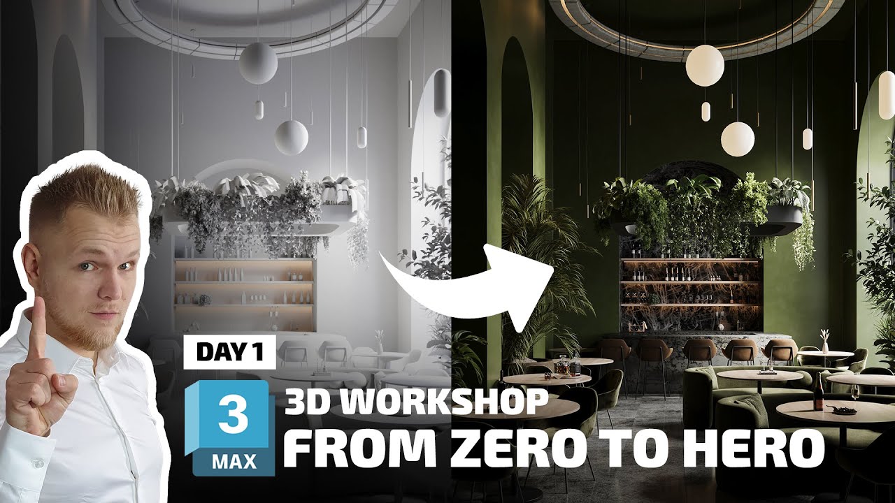 From Zero To Hero - Restaurant Rendering + Animations [3D WORKSHOP - DAY 1/2]