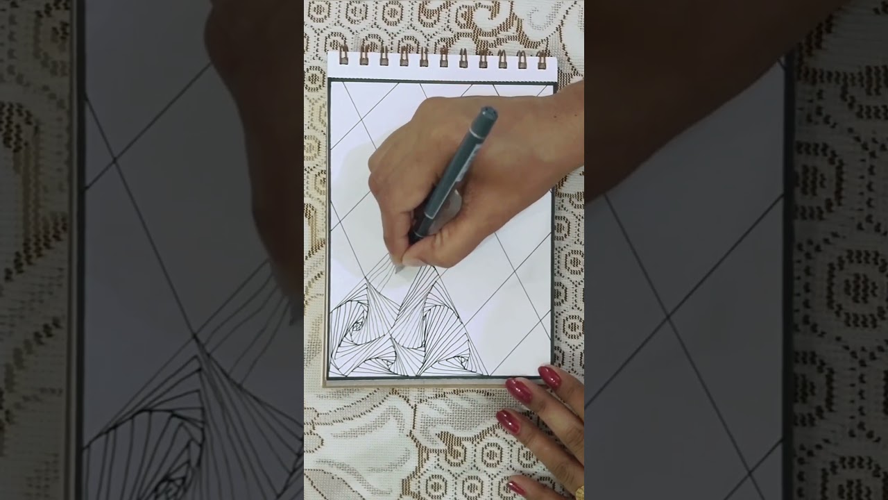 How to Draw Zentangle Patterns #doodle #zentangle #lines #optical #illusion#art#short video #shorts