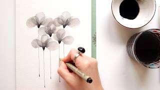 These Transparent Watercolor Abstract Flowers EASY to Paint