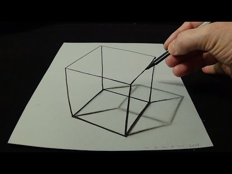 Como desenhar um cubo 3D em etapas simples (sem lapso de tempo)