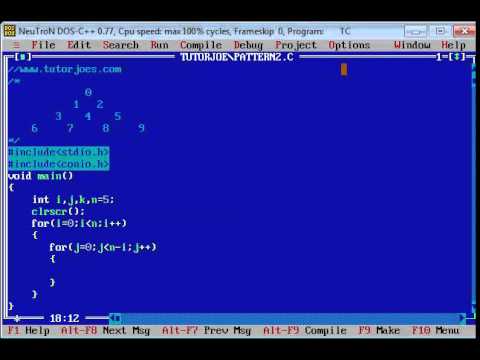 123 Pattern Design In C Program Tamil