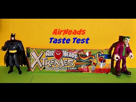 Air Heads Xtremes Sour Candy Rainbow Berry, Taste Test with Batman & the Joker