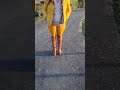 Mustard Yellow Set And Camel Thigh High Boots 2 Ensemble Jaune Moutarde Et Cuissardes Camel 2