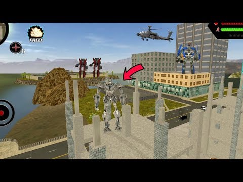 Robot Shark (Plane Robot on Incomplete building) Plane Robot Fight Robot Car on Army Base - FHD
