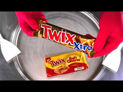 TWIX Ice Cream Rolls | TWIX Soft Centres Cookies roll fried Caramel Ice Cream - satisfying Food ASMR