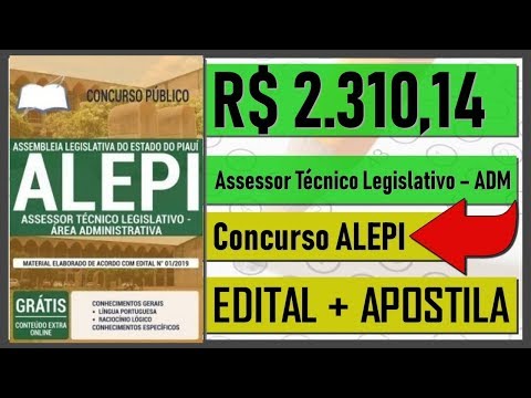 Edital Concurso ALEPI 2020 - Apostila Para Assessor Técnico Legislativo – Área Administrativa