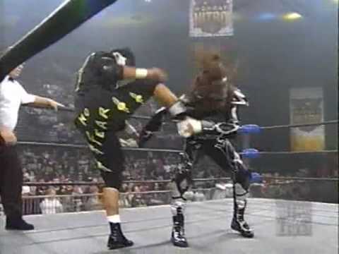 (3.24.1997) Road to Spring Stampede 1997 Part 6 - Psychosis vs. Super Calo plus Giant & Luger talk