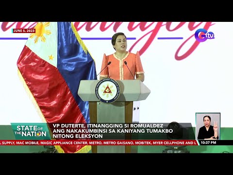 VP Duterte, itinangging si Romualdez ang nakakumbinsi sa kaniyang tumakbo nitong eleksyon | SONA