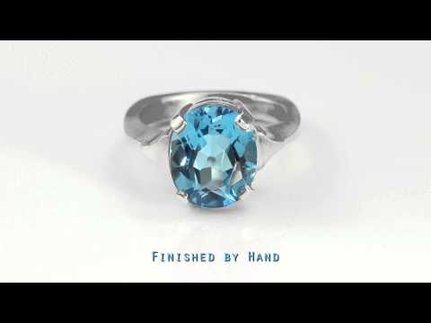 ADFK London Blue Topaz Sterling Silver Ring new