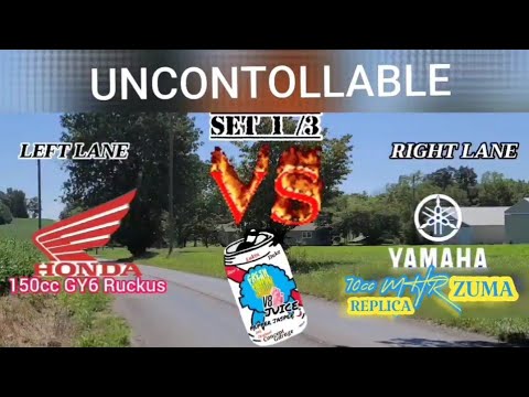 Honda Ruckus VS Yamaha Zuma War Of The Back Roads Race 1of3