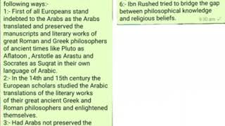 West Asia i,e, Arabs contribution of Science and philosophy