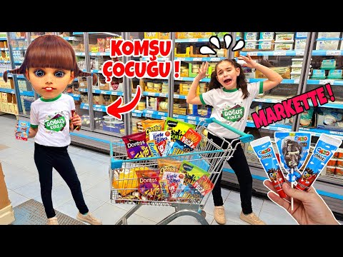 ELİF KOMŞU ÇOCUĞU PELİNSU MARKETTE !! BİZİ KIZDIRDI !! بابا جاب لي بالون - جنى مقداد | طيور بيبي