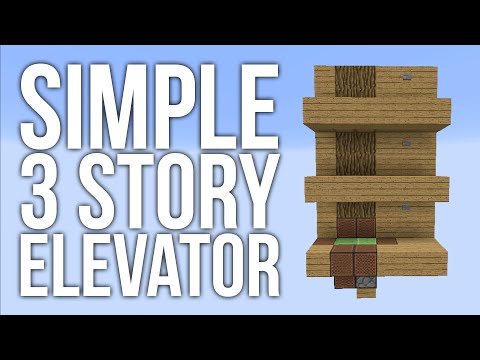 CR3WProductionz - Minecraft -  Simple 3 Story Elevator - Redstone Tutorial
