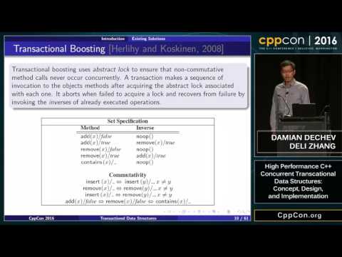 CppCon 2016: D. Dechev & D. Zhang  “High Performance C++ Concurrent Transactional Data Structures"