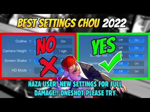 CHOU BEST SETTINGS 2022 FOR FULL DAMAGE!! ONESHOT AND CHOU BEST GAMEPLAY - MLBB