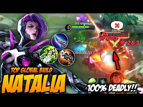 100% DEADLY!! NATALIA REAL ONE SHOT DELETE FOR THIS SHOTGUN BUILD | NATALIA OFFLANE BUILD - MLBB