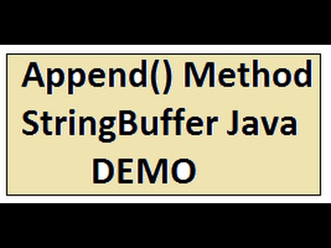 Append Method In Stringbuffer Java Demo